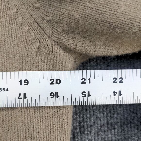 Cabela's Men's Sweater Tan Medium Mock Neck Pullover Lambswool Knit Long Sleeve - Picture 12 of 12